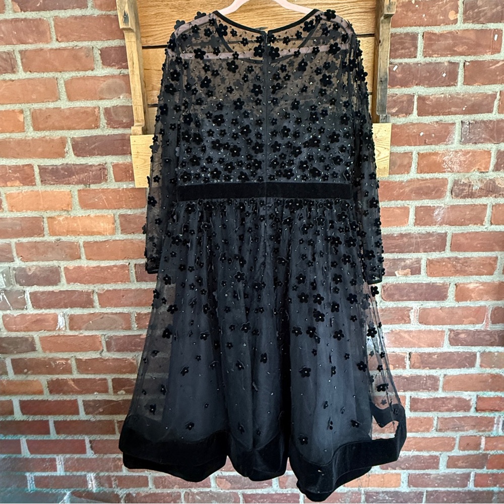Mac Duggal Long Sleeve Fit & Flare Velvet Embellished Cocktail Dress - Picture 2 of 10